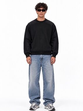 Y-3 Yohji Yamamoto Adidas Sweater Ribbed Knit Panelled Jumper Black Sz S NWT